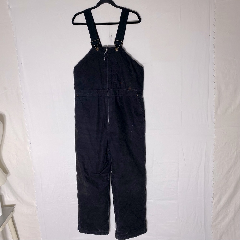 Work King Work Gear Insulated Black Canvas Winter Bib Overalls L Utility